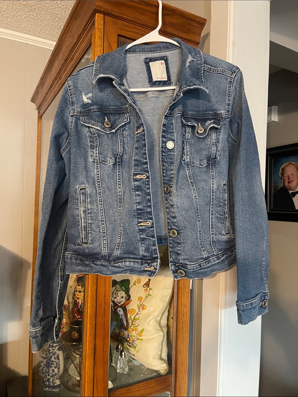 SO Girls Medium Blue Denim Jean Jacket with Light Distressing